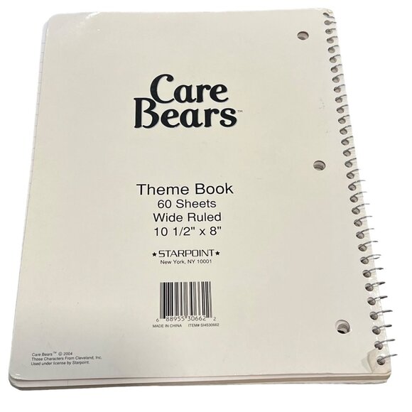 Care Bears Spiral Notebook Wide Ruled 60 Sheets 10.5" X 8" Starpoint - Picture 3 of 4